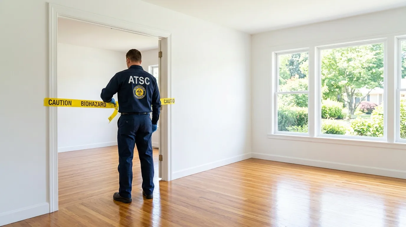 Certified biohazard cleanup crew performing Decomposition Cleanup in Girard Estate
